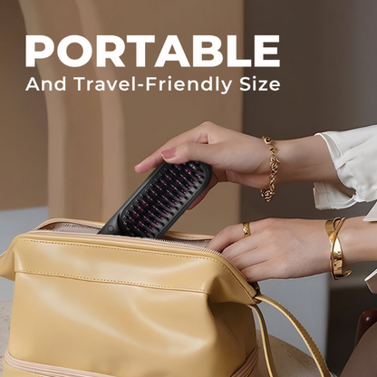 Brosse lissante portable – Lissage express, retouches parfaites, toujours à portée de main.